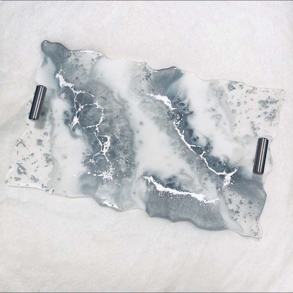 Epoxy/resin tray, serving tray, decorative tray